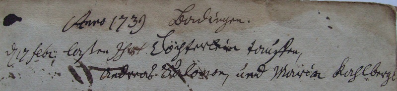 Kirchenbuch Badingen 1739