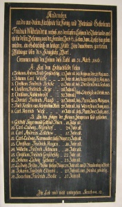 Gedenktafel 1813-15, Kremmen, Foto: Klaus Euhausen, Hennigsdorf