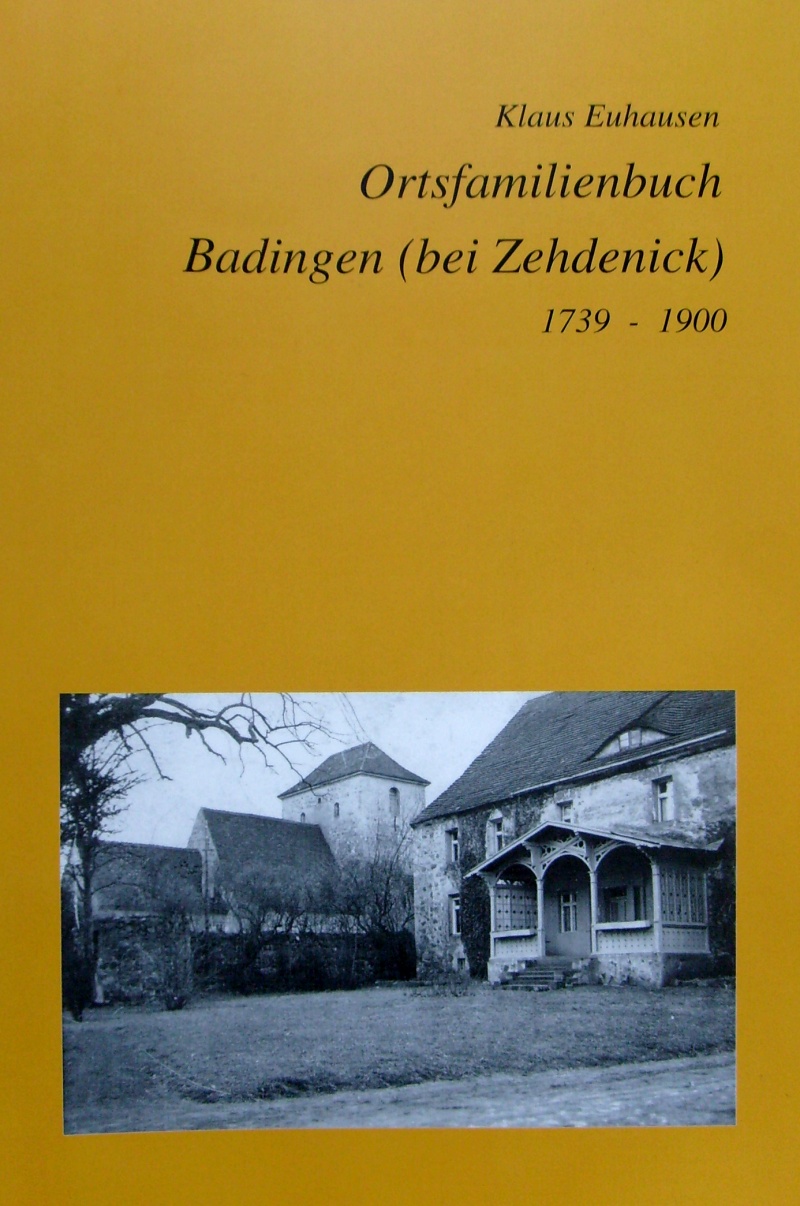 Klaus Euhausen: OFB Badingen (bei Zehdenick) 1739 - 1900, Umschlag